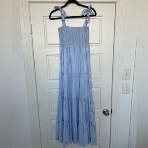 Pink Lily Light Blue Striped Maxi Dress